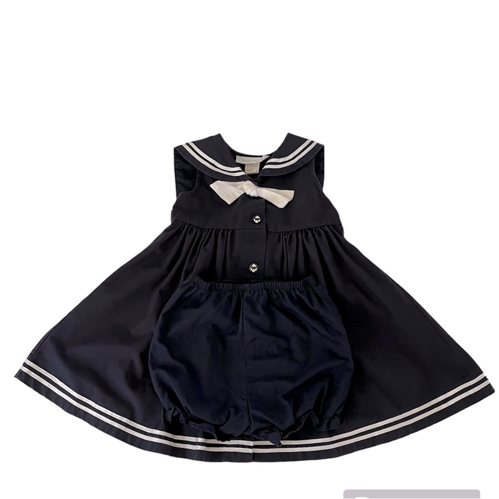 Sophie Rose Navy Sailor Dress With Bloomers Size 24 Months